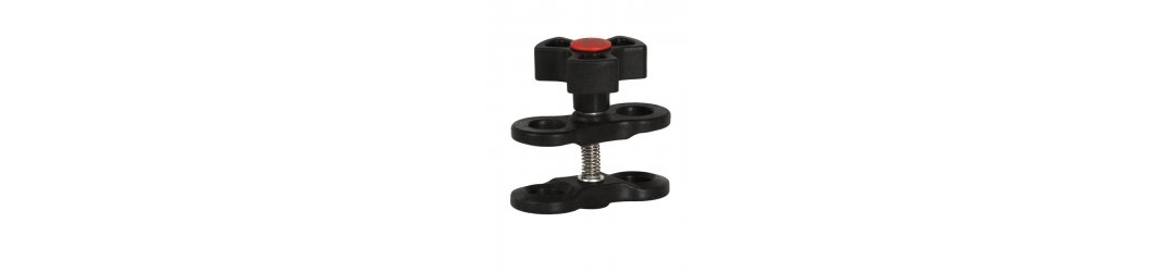 Clamp for Ball Joint Arm Systems with 1-Inch Ball Black-Red