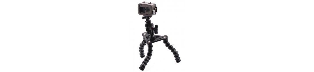 UNDERWATER TRIPOD WITH FLEXARM AND  1/4-20 UNC MALE THREADED  FOR CAMERAS