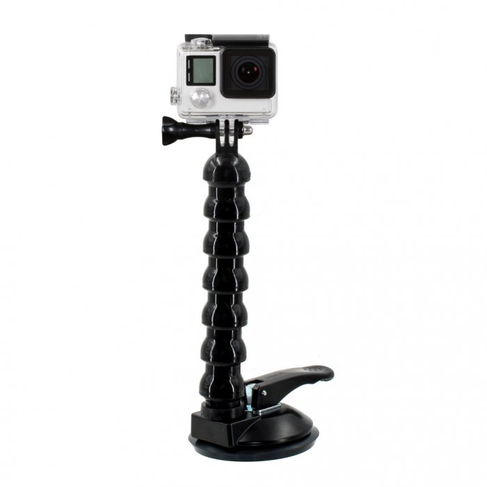 Ventouse avec Bras Flexible et Support Action Cam pour GoPro