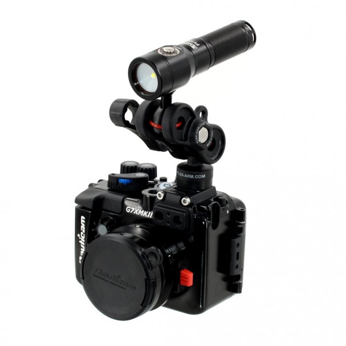SHOOT 260x150x180mm Aluminium sous-Marines Double Bras Stabilisateur  Supports Lampes avec Boule 25mm pour GoPro OSMO et Autre Caméra d'action