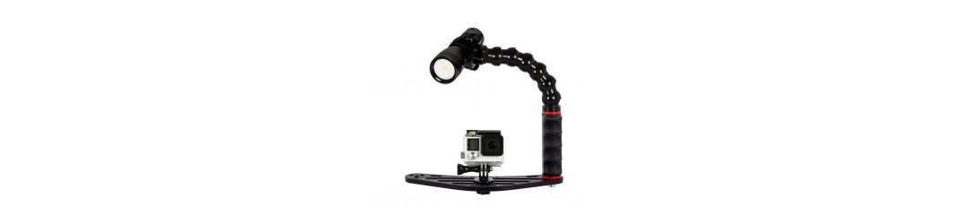 Pletina Universal para Action Cam y Puño Brazo Flexible Adaptador Focos - GoPro